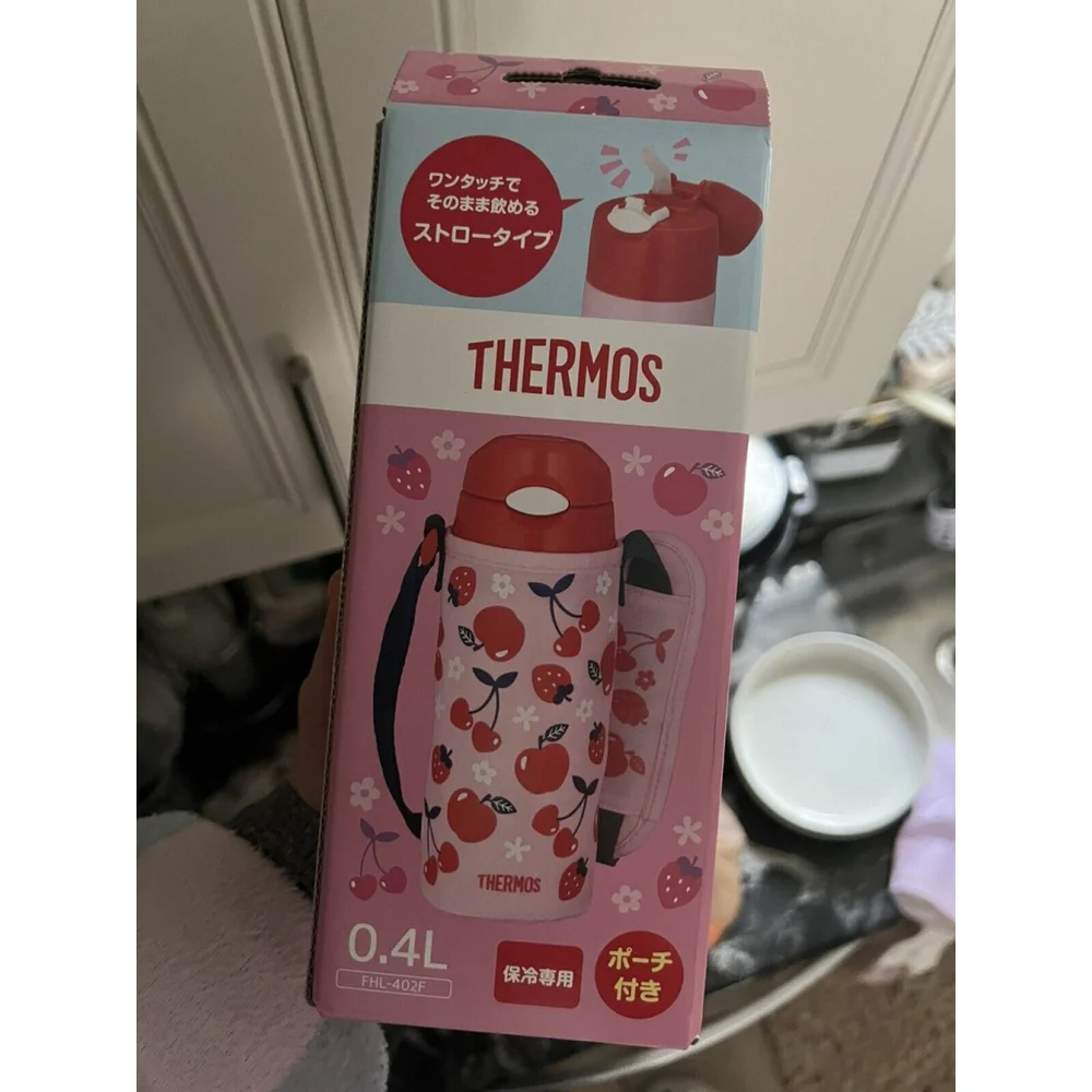 Thermos FHL-402F PK-R Vacuum Insulated Straw Bottle 13.5 fl oz (400 ml) Pink